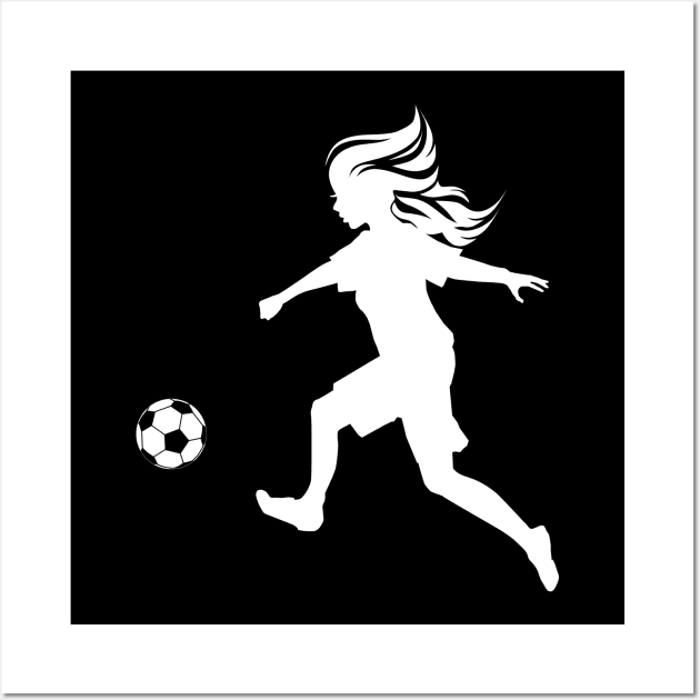 Footballer Woman Soccer Clipart Wall Art by HappyGiftArt